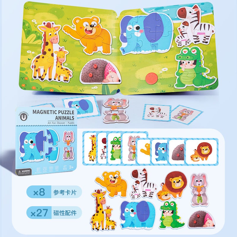 New Children'S Magnetic Puzzle Ce Face-Changing Princess Dress-Up Sticker 3 Enlightenment Early Education Cognitive Educational Toys - Image 1